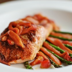 Salmon with Roasted Peppers
