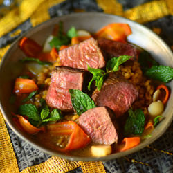 Lamb with Barley and mint