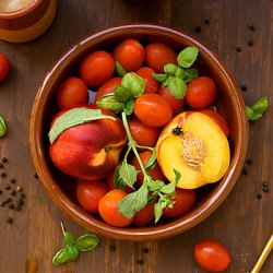 Nectarine, Tomato and Basil Salad