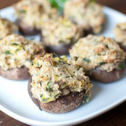 Zucchini Stuffed Mushrooms