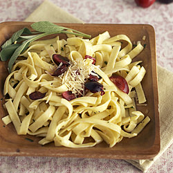 Sage Buttered Noodles w/ Cherries