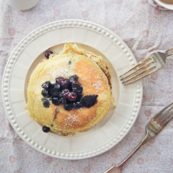 Pancakes with Bluberry Compote