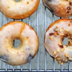 Orange-Glazed Blueberry Doughnuts