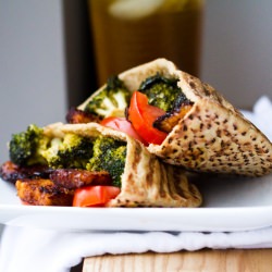 Smoky Maple Tempeh Broccoli Pita