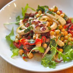 Squid and Chorizo Salad