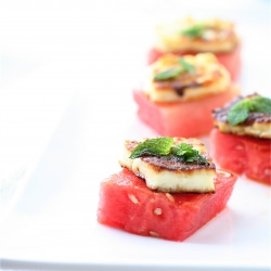 Halloumi and Watermelon Bites