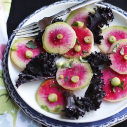 Rainbow Radish &Purple Kale Salad