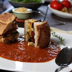 Grilled Tomato Soup and Sandwich