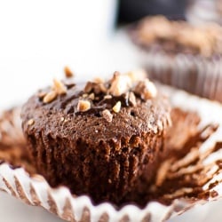 Chocolate Cupcakes w/ Toffee Crunch