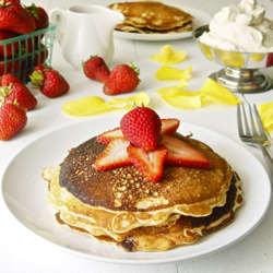 Strawberry Rosewater Pancakes