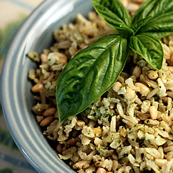 Pesto Brown Rice Pilaf