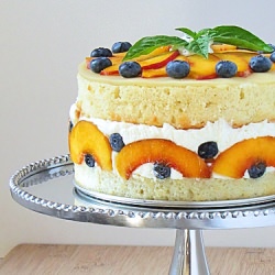 Fresh Peach and Blueberry Fraisier