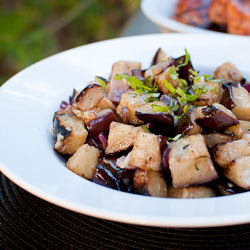 Grilled Eggplant with Roast Garlic