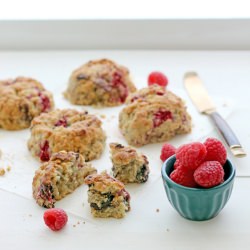 Raspberry Chocolate Oat Scones