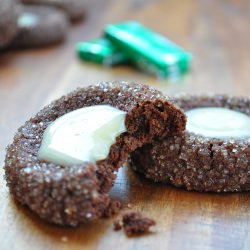 Chocolate Mint Thumbprint Cookies