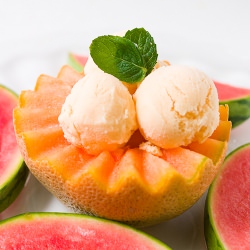 Cantaloupe Ginger Ice Cream