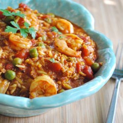 Soyrizo and Shrimp Paella