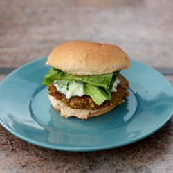 Lentil Burgers w/ Tzatziki
