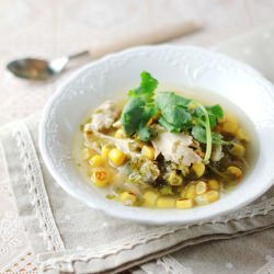 Roasted Corn & Coriander Soup