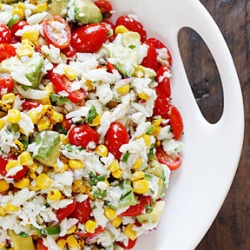 Tomato, Corn, Crab & Avocado Salad