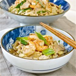 Fried Ho Fan with Pork and Prawns