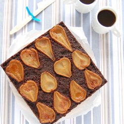 Upside Down Pear Chocolate Cake