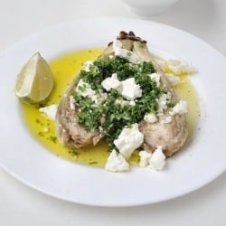 Grilled Aubergine with Feta Cheese