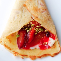 Crepes with Plums and Mascarpone