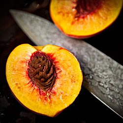 Grilled Peaches on Cedar Paper