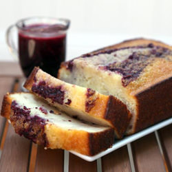 Lemon Blackberry Swirl Pound Cake