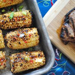 Spicy Hoisin and Sesame Glazed Corn