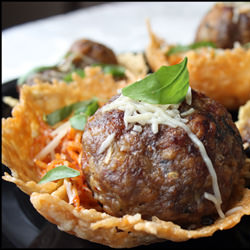 Stuffed Meatballs & Cheese Crisp