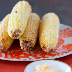 Grilled Corn w/ Peach Butter