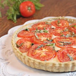 Tomato Tart with Basil Garlic Crust