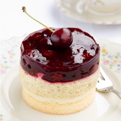 Cherry-Pistachio Mousse Cakes