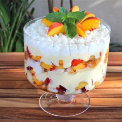 Tipsy Trifle with Peaches and Cream