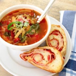 Pizza Bread & Veggie Soup