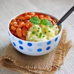 Chunky Mashed Potatoes Baked Beans