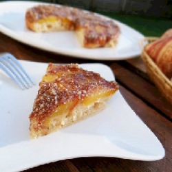 Peach Almond Upside Down Cake