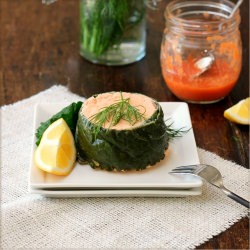 Kale Wrapped Salmon Mousseline