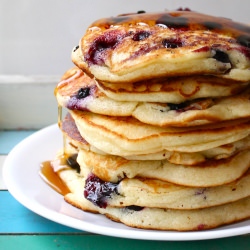 Sour Cream Blueberry Pancakes