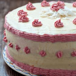 Cake with Raspberries and Peaches