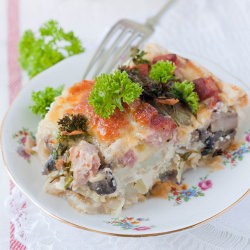 Quiche w/ Bacon & Mushrooms