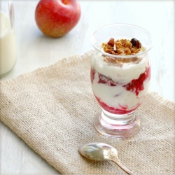 Yogurt, Plum & Granola Parfait
