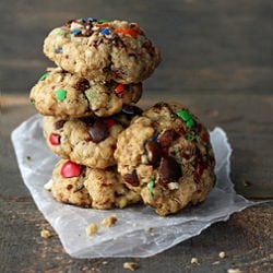 M&M Pretzel Oatmeal Cookies