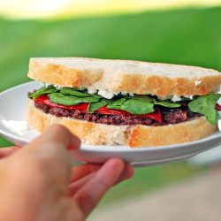 Red Pepper and Goat Cheese Panini