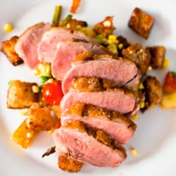 Duck Breasts w/ Panzanella Salad