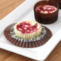 Mini Raspberry Swirl Cheesecakes