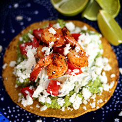 BBQ Grilled Shrimp Tostadas