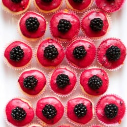 Mini Cupcakes with Blackberry Frosting